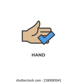 hand vector icon. Colorful flat design vector illustration. Vector graphics