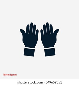 hand vector icon, flat design best vector icon