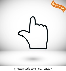 hand vector icon, flat design best vector icon