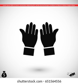 hand vector icon, flat design best vector icon