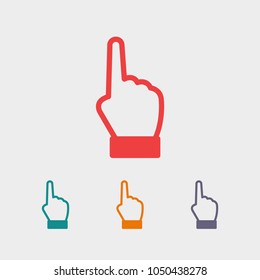 Hand vector icon, forefinger icon