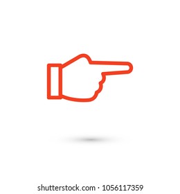 Hand vector icon, forefinger icon