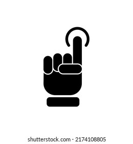 Hand Vector Icon, Glyph Style, Black
