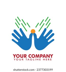 Hand vector icon illustration. Flat Vector logo design template element.