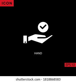 icono del vector de mano. Icono de ilustración para gráficos, interfaces de medios impresos y diseño web.
