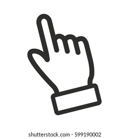 Hand vector icon. Illustration isolated for graphic and web design.