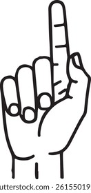 Hand vector icon isolated illustration