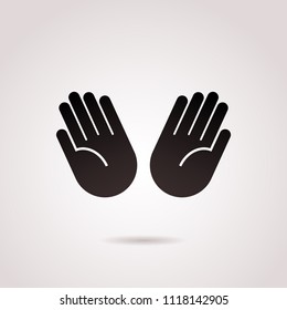 Hand vector icon isolated on white background. 