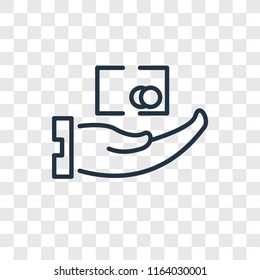 Hand vector icon isolated on transparent background, Hand logo concept