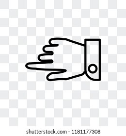 Hand vector icon isolated on transparent background, Hand logo concept