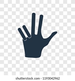 Hand vector icon isolated on transparent background, Hand transparency logo concept