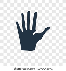 Hand vector icon isolated on transparent background, Hand transparency logo concept