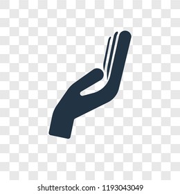 Hand vector icon isolated on transparent background, Hand transparency logo concept