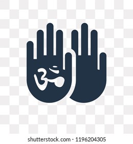 Hand vector icon isolated on transparent background, Hand transparency concept can be used web and mobile