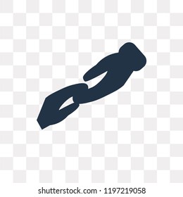 Hand vector icon isolated on transparent background, Hand transparency concept can be used web and mobile