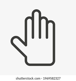 Hand vector icon isolated on white background. Touch symbol.