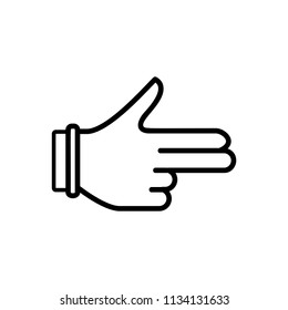 Hand vector icon - Linear style design black 1