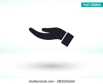 hand vector icon , lorem ipsum Flat design