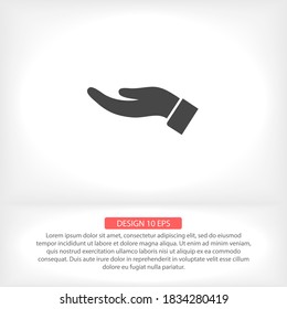 hand vector icon , lorem ipsum Flat design