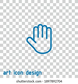 icono del vector de mano en un fondo abstracto