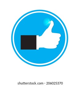 Hand vector icon on sky background