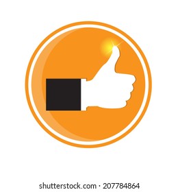 Hand vector icon on sky background