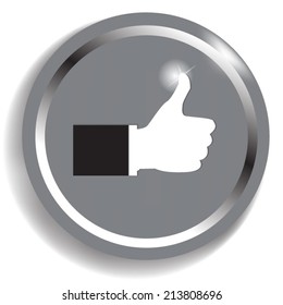 Hand vector icon on sky background