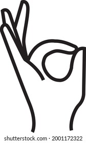 símbolo de esquema de icono de vector manual