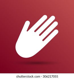 Hand vector icon palm symbol graphic sign line.