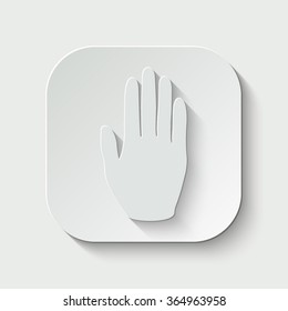 hand vector icon - paper illustration