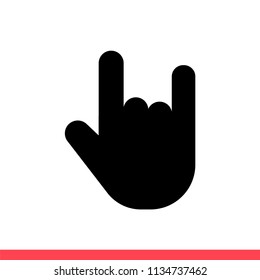Hand vector icon, rock symbol. Simple, flat design for web or mobile app