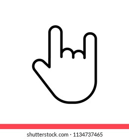 Hand vector icon, rock symbol. Simple, flat design for web or mobile app