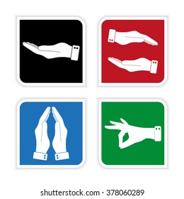 hand  - vector icon; set