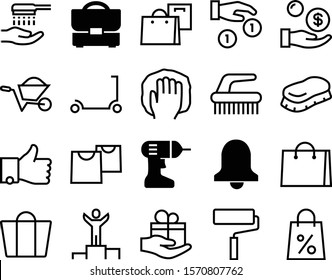 hand vector icon set such as: faucet, service, gesture, reward, loan, like, hands, jingle, champion, decoration, empty, case, portfolio, wrap, giving, sport, victory, loud, alarm, paint, social