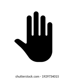 Hand vector icon. Stop and and no entry prohibition gesture sign. Mouse cursor symbol. Isolated on white background.