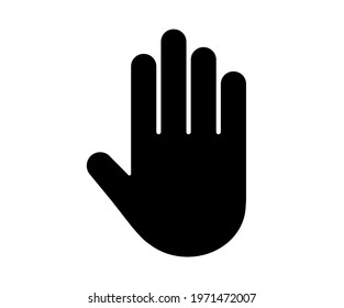 Hand Vector Icon. Stop And And No Entry Prohibition Gesture Sign. Mouse Cursor Symbol. Isolated On White Background.