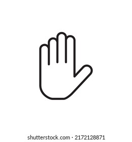 Hand vector icon. Stop Sign Icon. no entry sign isolated on a white background