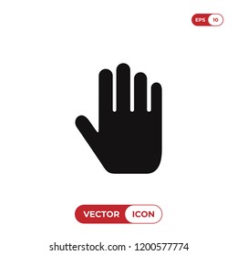 Hand vector icon. Stop symbol