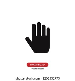 Hand vector icon. Stop symbol