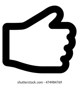 Hand vector icon. Style is linear flat icon symbol, black color, white background.