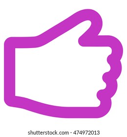 Hand vector icon. Style is stroke flat icon symbol, violet color, white background.