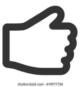 Hand vector icon. Style is stroke flat icon symbol, gray color, white background.