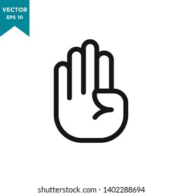 Hand Vector Icon In Trendy Flat Design, Hand Gesture Vector Icon 