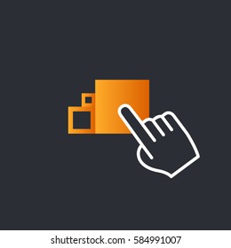 Hand vector icon -working in multiple windows