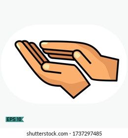 Hand vector icon.Support gestures, hand gestures with cartoon style. 