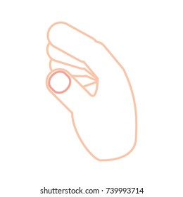   hand with  vector illustration