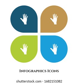 Hand Vector Illustration icon for all purpose. Isolated on 4 different backgrounds.