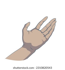 Hand vector illustration. Open hand icon vector.