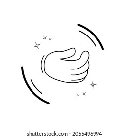 hand vector isolated, outline style of hand