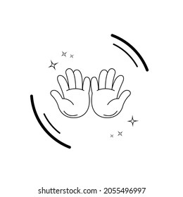 vector de mano aislado, estilo de contorno de la mano
